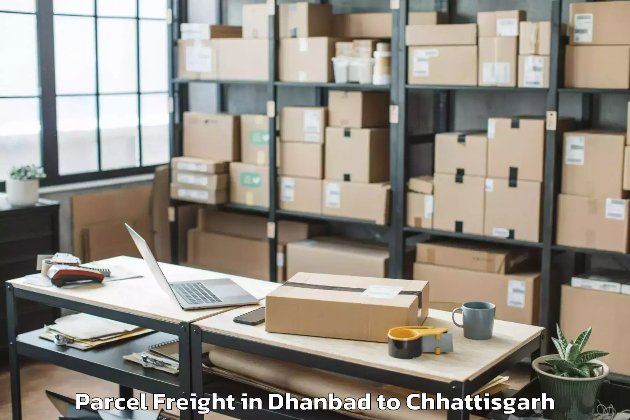 Reliable Dhanbad to Dongargaon Parcel Freight